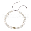 3Pcs 3 Colors Summer Synthetic Turquoise Starfish & Natural Cowrie Shell & White Imitation Pearl Adjustable Beaded Necklaces NJEW-JN05270-6