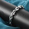304 Stainless Steel Oval Link Chain Bracelets for Women Men BJEW-F488-62P-3