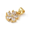 Rack Plating Brass Micro Pave Cubic Zirconia Pendants KK-G513-16G-2