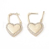 Brass Micro Pave Cubic Zirconia Huggie Hoop Earrings X-EJEW-L234-010B-G-2