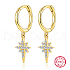 S925 Sterling Silver Star Hoop Earrings IY6510-1-2