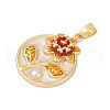 Brass Micro Pave Cubic Zirconia Pendants KK-U068-08G-02-2