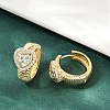 Brass Clear Cubic Zirconia Hoop Earrings EJEW-Q016-03G-4