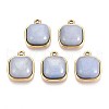 Natural Grey Labradorite Square Pendants STAS-N109-211B-G-1
