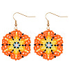 Bohemian Handmade Glass Seed Beads Flower Dangle Earrings OT4053-1-3