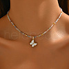 Gemstone and Shell Beaded Pendant Necklace FS-WG08D0F-06-1