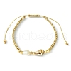 Adjustable Natural Cultured Freshwater Pearl & Shell Braided Bead Bracelets BJEW-JB09890-1