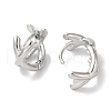 Crossing Double Band Brass Hoop Earrings for Women EJEW-U008-06P-2