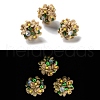 Luminous Polymer Clay Rhinestone Floral Ball Beads CLAY-U002-01-4