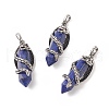 Natural & Synthetic Mixed Gemstone Pointed Pendants G-C051-01-2