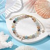 Natural Flower Amazonite Round Beaded Braided Bead Bracelets BJEW-JB10692-01-2