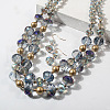 Rondelle Glass with Round ABS Plastic Beaded Double Layer Necklaces & Dangle Earrings Sets for Women FS-WGC43CE-01-3