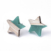 Resin & Wood Stud Earrings EJEW-N017-001A-C02-2