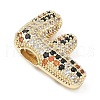 Brass Micro Pave Cubic Zirconia Pendants KK-Z108-02G-F-2