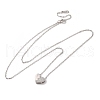 925 Sterling Silver Micro Pave Clear Cubic Zirconia Heart Pendant Necklaces for Women NJEW-D316-04P-4