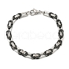 Two Tone 304 Stainless Steel Byzantine Chain Bracelet BJEW-B078-31BP-1