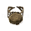Adjustable Antique Bronze Tone Filigree Brass Ring Component Cabochon Settings X-KK-G020-A-1
