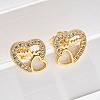 Valentine's Day Heart Brass Micro Pave Clear Cubic Zirconia Stud Earrings EJEW-D305-22G-02-5