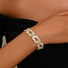 Brass Rectangle Link Chain Bracelets for Women WG47BDD-02-1