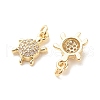 Brass Micro Pave Clear Cubic Zirconia Pendants ZIRC-P099-03G-2