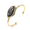Natural Obsidian Horse Eye Wrapped Cuff Bangle G-D458-02G-09-RS-4