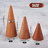 BeechWood Jewelry Ring Display Holder ODIS-WH0007-58-4