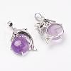 Natural Amethyst Pendants G-G713-A01-2