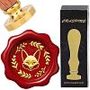 Brass Wax Seal Stamp with Wood Handle AJEW-WH0412-0271-1