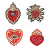 4Pcs 4 Style Heart Theme Computerized Embroidery Cloth Sew on Appliques PATC-FG0001-42-1