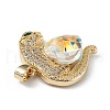 Real 18K Gold Plated Rack Plating Brass Micro Pave Clear Cubic Zirconia Pendants KK-C015-13G-13-2