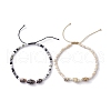 Glass with Natural Sea Shell Beads Anklet AJEW-AN00595-1