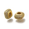 Brass Micro Pave Clear Cubic Zirconia European Beads ZIRC-I070-063G-1
