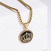 Retro Rock Punk Crown Stainless Steel Pendant Necklaces FU5586-2-1