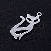Tarnish Resistant 201 Stainless Steel Kitten Pendants STAS-Q201-JN288-1-2