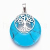 Synthetic Turquoise Pendants G-F573-C06-2