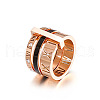 Roman Numerals 304 Stainless Steel & Crystal Rhinestone & Natural Shell Finger Rings FS-WGD9A22-19-2