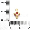 Brass Cubic Zirconia Rhombus Connector Charms KK-F894-12G-4