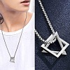 Interlocking Triangle & Square Stainless Steel Pendant Box Chain Necklaces WG4B0A0-01-2