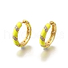 Brass Micro Pave Clear Cubic Zirconia Huggie Hoop Earrings EJEW-H121-22G-01-1