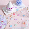SUNNYCLUE 180Pcs 9 Colors Iridescent Acrylic Imitation Shell Bead Caps MACR-SC0001-28-4