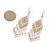 Boho 304 Stainless Steel with Glass Dangle Stud Earring EJEW-MZ00175-01-3