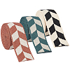 BENECREAT 3Pcs 3 Colors Polyester Jacquard Rhomboid Ribbon OCOR-BC0006-72-1