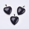 Natural Dyed & Heated Black Agate Pendants G-F228-10H-RS-1