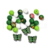 25Pcs Butterfly & Round Silicone Focal Beads SIL-L005-02C-2