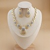 Alloy Crystal Rhinestone Vortex Link Chain Necklace & Stud Earring Sets FS-WG0FFE3-01-1