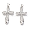 Brass Micro Pave Clear Cubic Zirconia Pendants ZIRC-O038-09P-1