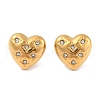 Ion Plating(IP) 304 Stainless Steel Heart Stud Earrings EJEW-C099-15M-2