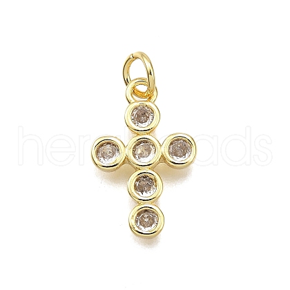 Brass Micro Pave Cubic Zirconia Pendants KK-Z100-44G-02-1