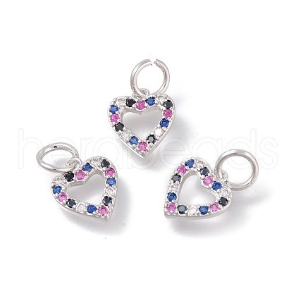 Brass Micro Pave Cubic Zirconia Charms ZIRC-F106-02P-1