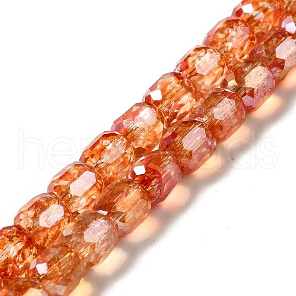 Electroplate Transparent Glass Beads Strand GLAA-G088-02F-1